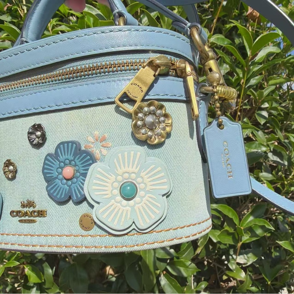 Coach Trail Bag Blue Denim with Tea Rose 53740 - Picture 3 of 12